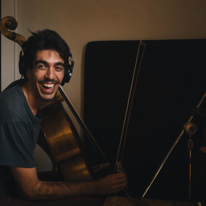 cellist smiling